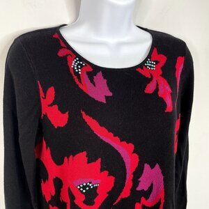 ART TO WEAR Tunic Sweater Womens Large Funky Asymmetrical Party Holiday